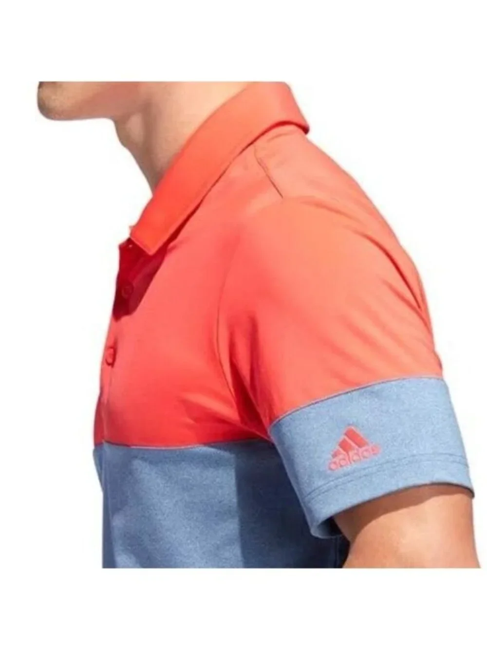 Adidas Golf Ult Blocked Polo, Dark Marine/Shock Red, Size Medium